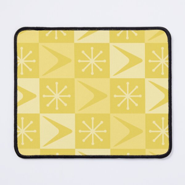 Item preview, Atomic Age Checkered Boomerangs Yellow designed and sold by thepixelgarden.