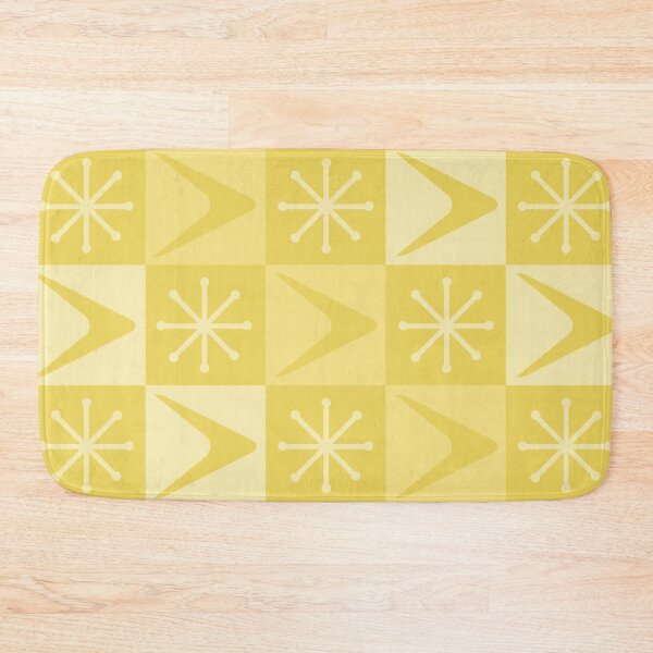 Item preview, Atomic Age Checkered Boomerangs Yellow designed and sold by thepixelgarden.