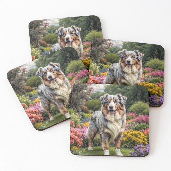 Item preview, Lucy Australian Shepherd Dog Portrait Painting designed and sold by Heart and Soul Studio.
