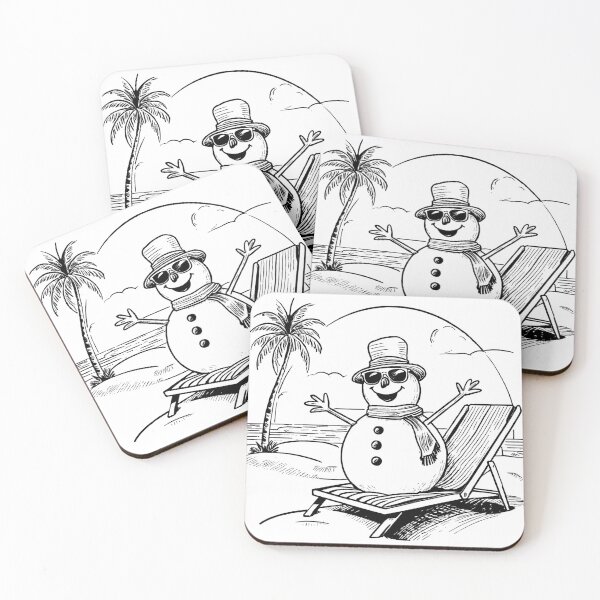 Item preview, Snowman on the Beach Line Drawing designed and sold by GeoSketchWear.