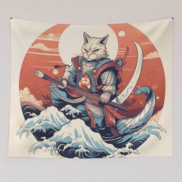 Item preview, Samurai Cat: Guardian of the Waves designed and sold by landletsy.