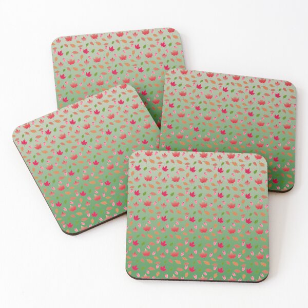 Item preview, Falling Into Autumn Like... Autumn Pattern with Acorns,  Oak  and Maple Leaves on Gradient Green Background designed and sold by IraNiva.