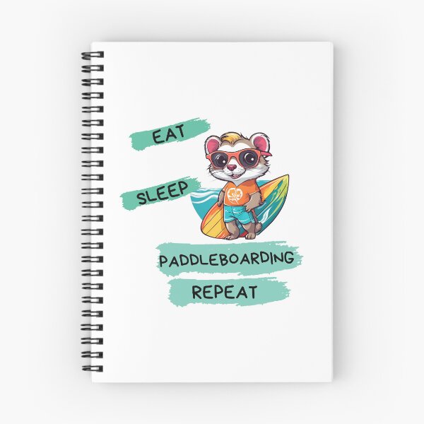 Item preview, Cute and fun cycle of life design with surfer ferret: "eat, sleep, Paddleboarding, repeat" designed and sold by StyleFused.