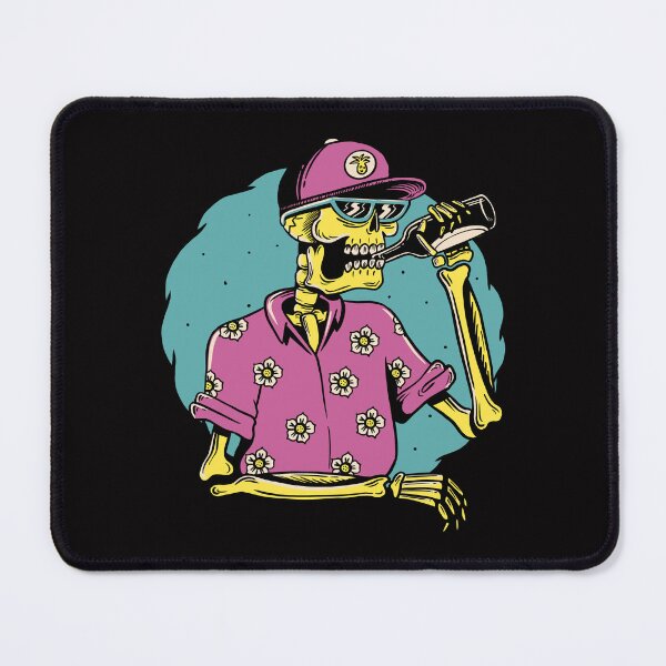 Item preview, Cool Skeleton Drinking Illustration Summer Vibes designed and sold by DrawHandArt.