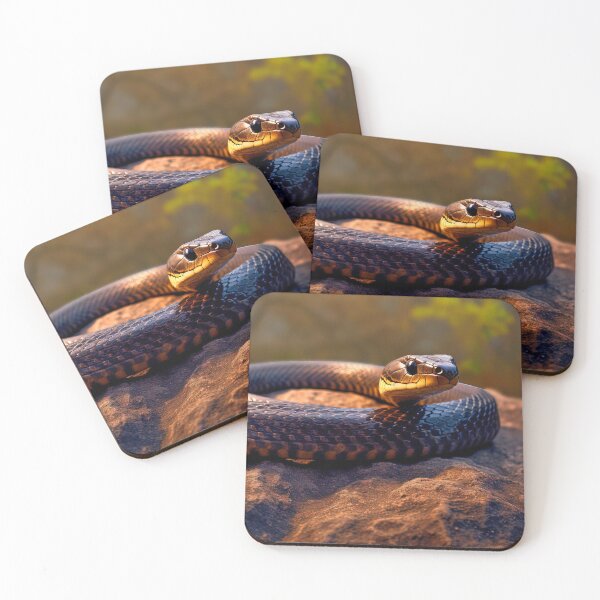 Item preview, A Coiled Snake resting on rock - Nature photo designed and sold by TheArtistOf2022.