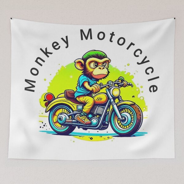 Item preview, Funny Monkey riding a motorcycle colorful designed and sold by Peroex 101.