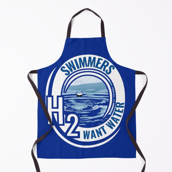Item preview, "Swimmers Want Water" H2O Symbol Trendy Unique Design With Blue Water Photo designed and sold by AlphaBetulia.