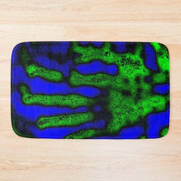 Item preview, Abstract Green Handprint on Blue Background designed and sold by SXW Designs.