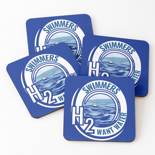 Item preview, "Swimmers Want Water" H2O Symbol Trendy Unique Design With Blue Water Photo designed and sold by AlphaBetulia.