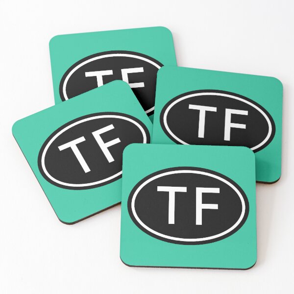 Item preview, TF Initials Monogram Oval White Letters designed and sold by Jeallan Designs.