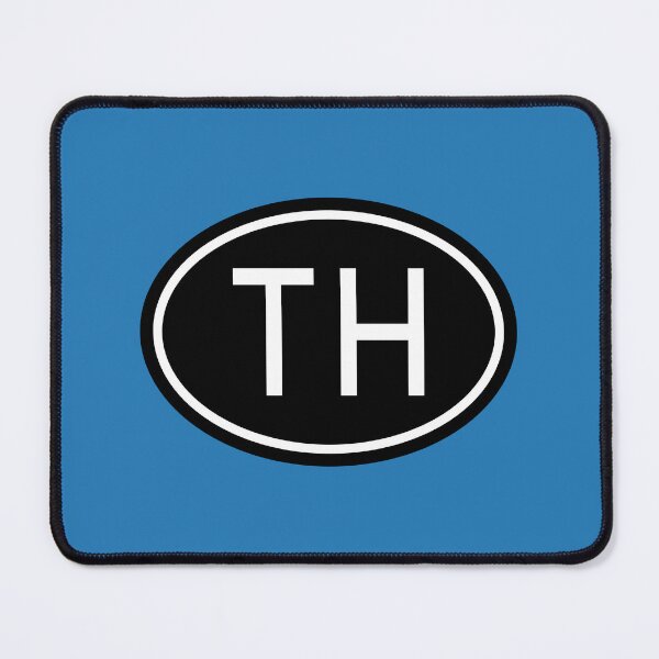 Item preview, TH Initials Monogram Oval White Letters designed and sold by Jeallan Designs.