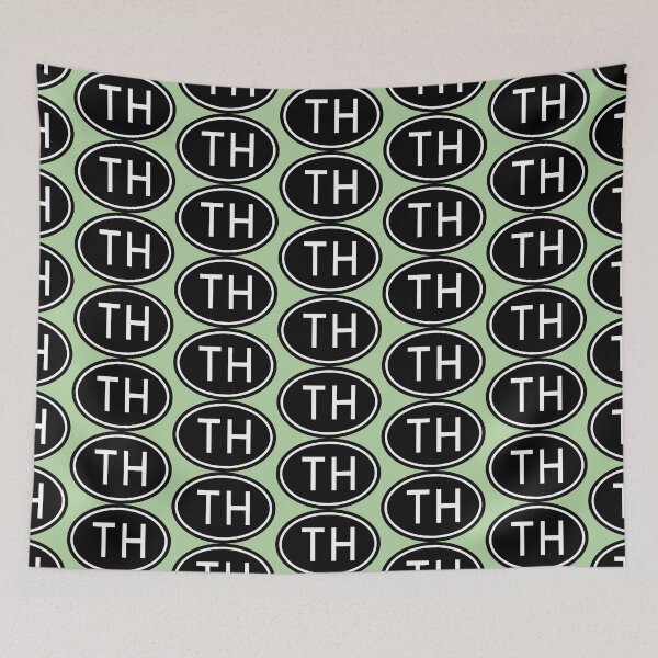 Item preview, TH Initials Monogram Oval White Letters designed and sold by Jeallan Designs.
