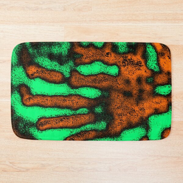 Item preview, Abstract Orange Handprint on Green Background designed and sold by SXW Designs.