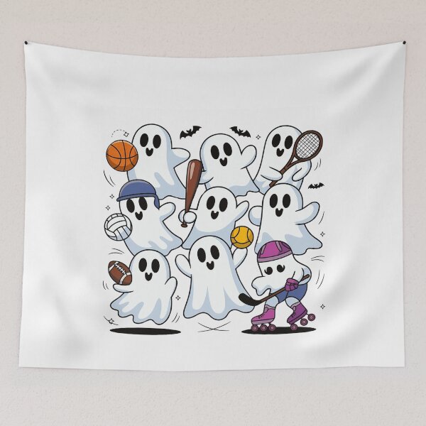 Item preview, Sporty Ghosts Playing Games Cartoon designed and sold by Imaginarium Design.