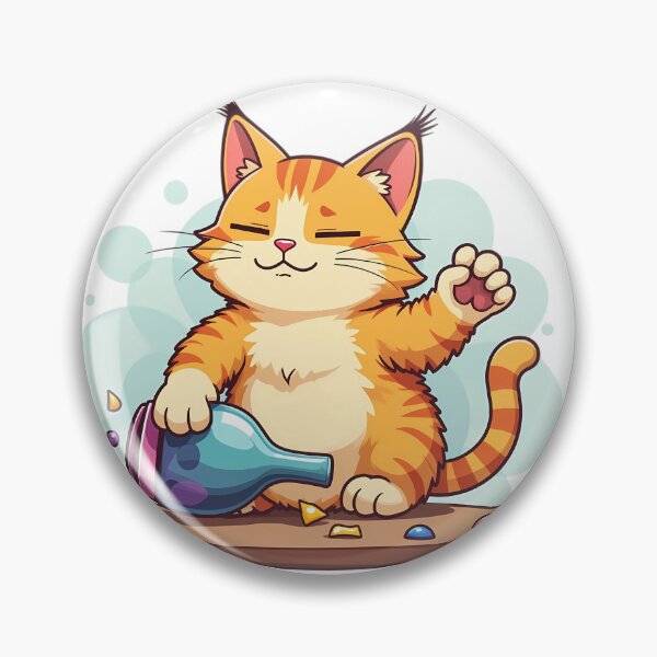 Item preview, Lazy Cat Tipping Bottle - Fun Cartoon Illustration designed and sold by sadman73.