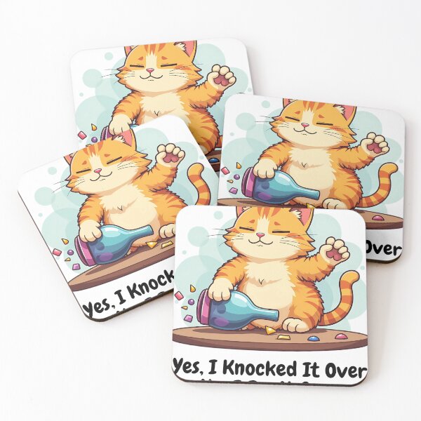Item preview, Lazy Cat Tipping Bottle - Fun Cartoon Illustration designed and sold by sadman73.