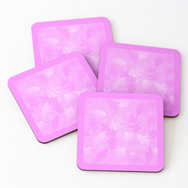 Item preview, Swirling Leaves in Snow at Night Pink designed and sold by Art in My Loft.