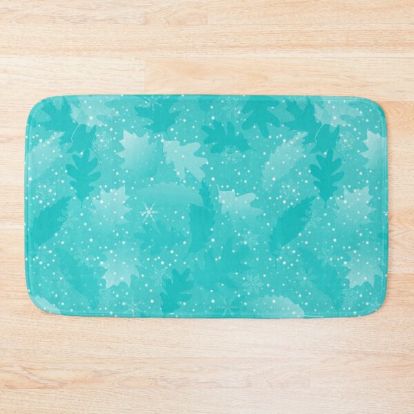 Item preview, Swirling Leaves in Snow at Night Soft Teal designed and sold by Art in My Loft.