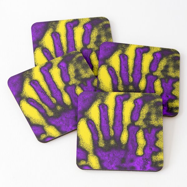Item preview, Abstract Purple Handprint on Yellow Background designed and sold by SXW Designs.