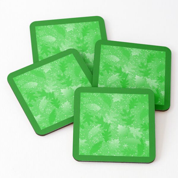 Item preview, Swirling Leaves in Snow at Night Bright Green designed and sold by Art in My Loft.