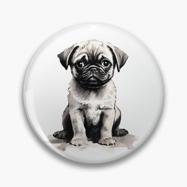 Item preview, Vintage Dog Art: Sad Pug Portrait | Animal Art | Watercolor Painting | Animal Portrait designed and sold by UnhingedBird.