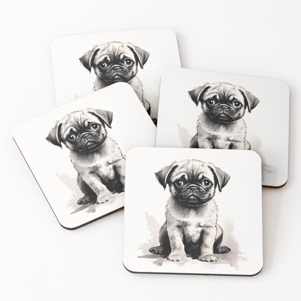 Item preview, Vintage Dog Art: Sad Pug Portrait | Animal Art | Watercolor Painting | Animal Portrait designed and sold by UnhingedBird.