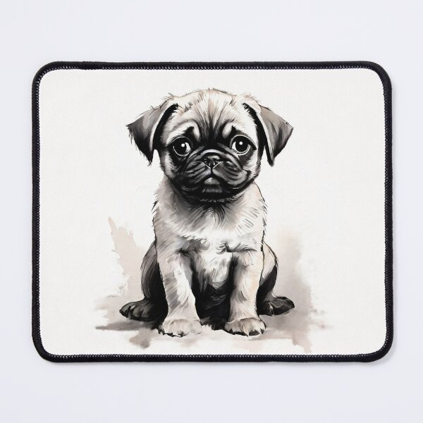 Item preview, Vintage Dog Art: Sad Pug Portrait | Animal Art | Watercolor Painting | Animal Portrait designed and sold by UnhingedBird.