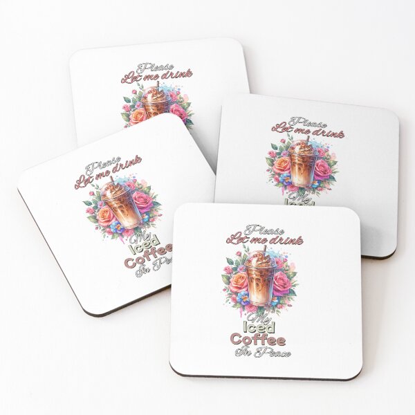 Item preview, Please Let Me Drink My Iced Coffee in Peace – Floral Coffee Lover Design for T-Shirts, Mugs, Stickers & More designed and sold by artedigital99.