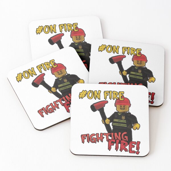 Item preview, Firefighter toy figure art designed and sold by JaneDearDesigns.