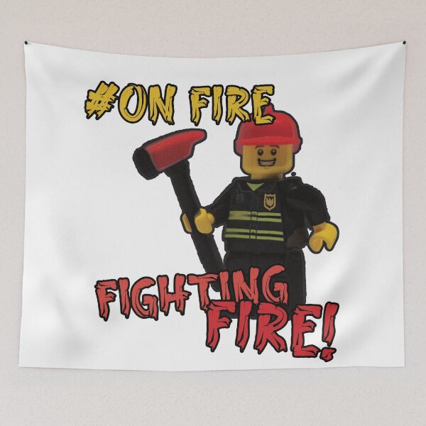 Item preview, Firefighter toy figure art designed and sold by JaneDearDesigns.