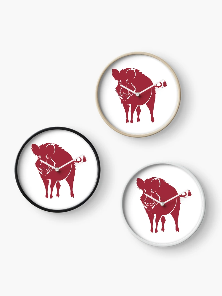 Thumbnail 3 of 4, Clock, Red Razorback designed and sold by Spike The Punch Design Co..