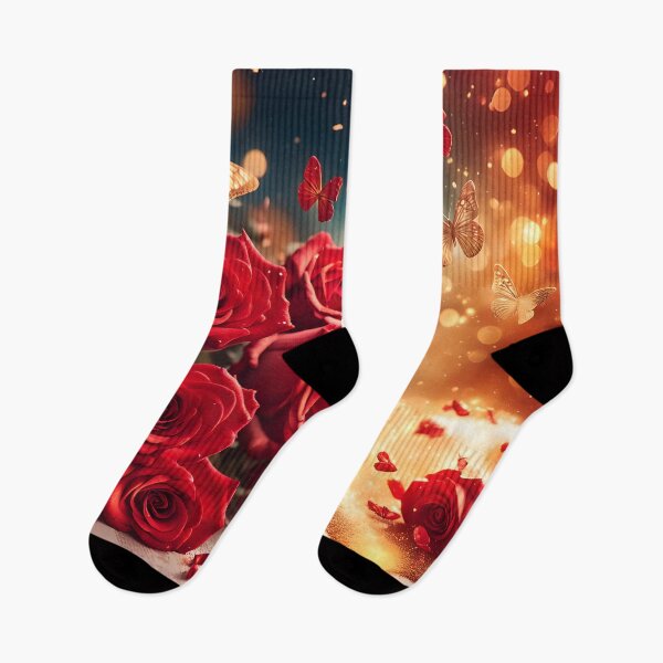 Item preview, Red Roses with Golden Glitter designed and sold by PawPrintedArt.