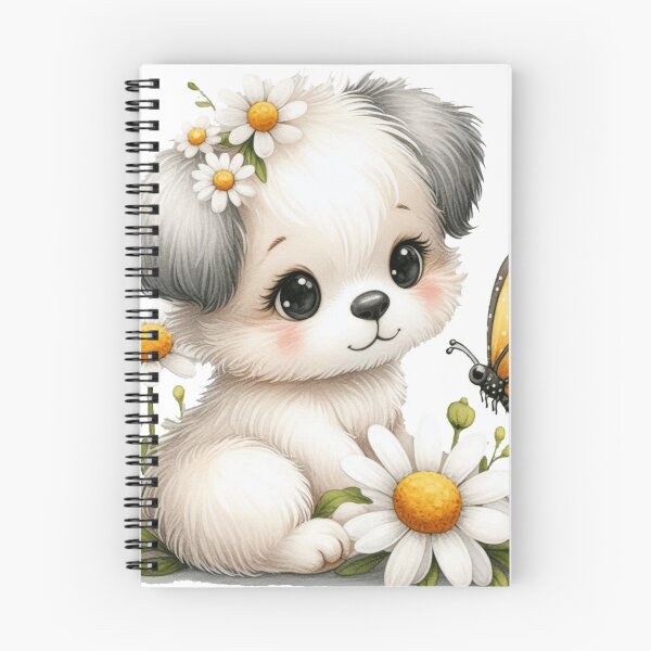 Item preview, Puppy Amidst Daisies with Butterfly. designed and sold by Daofa.