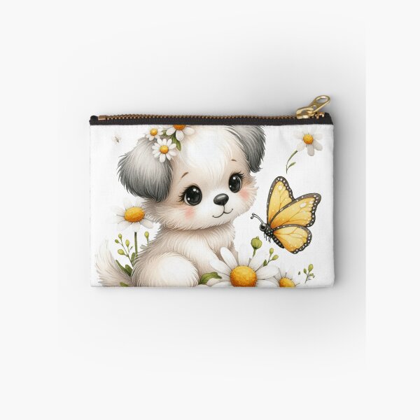 Item preview, Puppy Amidst Daisies with Butterfly. designed and sold by Daofa.