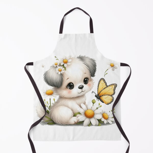 Item preview, Puppy Amidst Daisies with Butterfly. designed and sold by Daofa.
