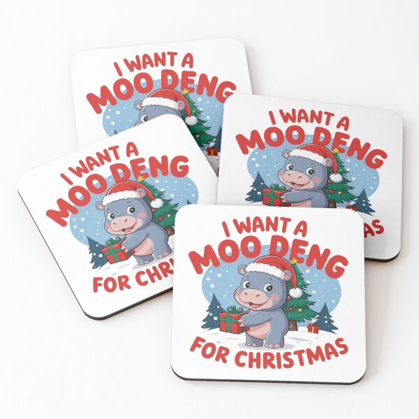 Item preview, I Want a Moo Deng for Christmas Hippo Design designed and sold by NexaArts.