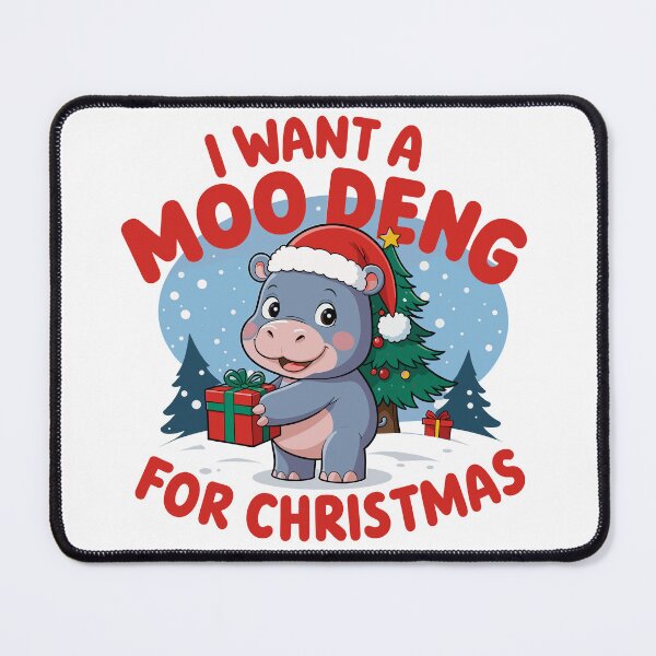 Item preview, I Want a Moo Deng for Christmas Hippo Design designed and sold by NexaArts.