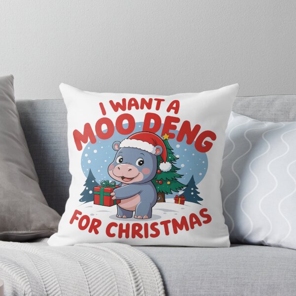 Item preview, I Want a Moo Deng for Christmas Hippo Design designed and sold by NexaArts.