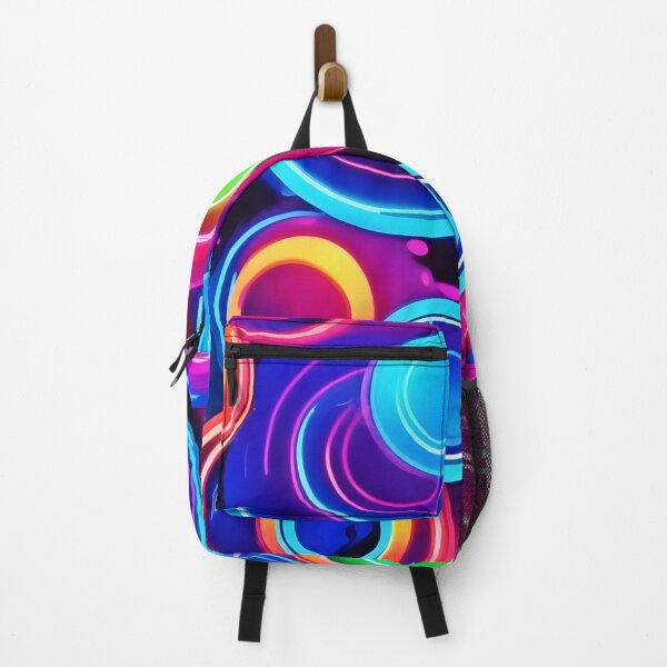 Item preview, Neon Circles Abstract Art designed and sold by Health And Fitness Posts e-Store.