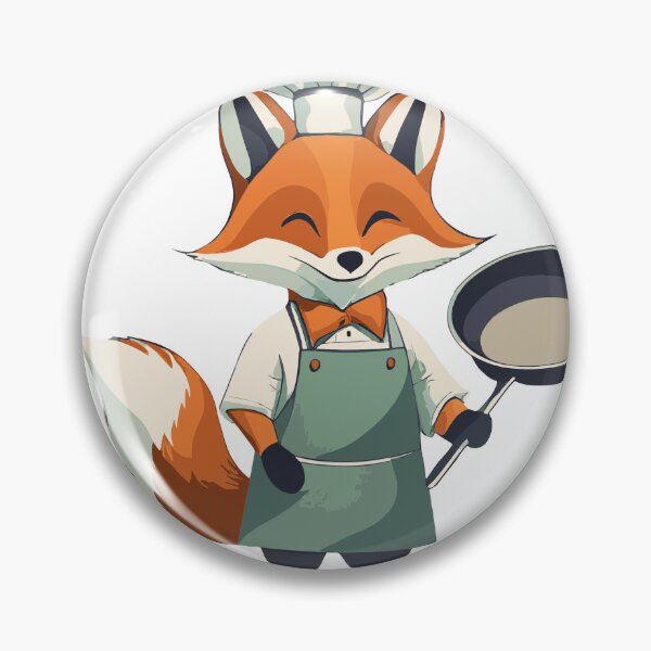 Item preview, Fox with pan – Cooking fox designed and sold by BysonDesigns.