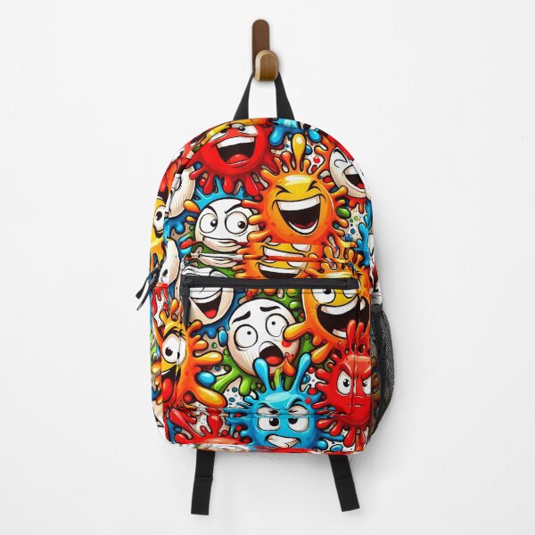 Item preview, Vibrant Crazy Faces Cartoon Splatter Pattern designed and sold by ZetaDream.
