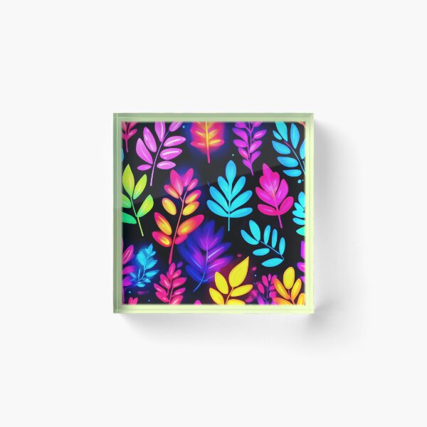 Item preview, Neon Leaves Abstract Pattern designed and sold by Health And Fitness Posts e-Store.