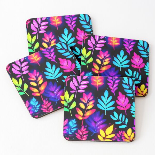 Item preview, Neon Leaves Abstract Pattern designed and sold by Health And Fitness Posts e-Store.