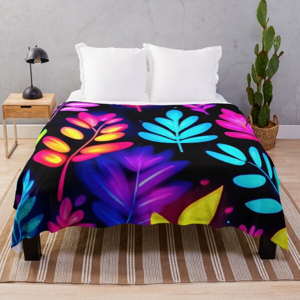 Item preview, Neon Leaves Abstract Pattern designed and sold by Health And Fitness Posts e-Store.