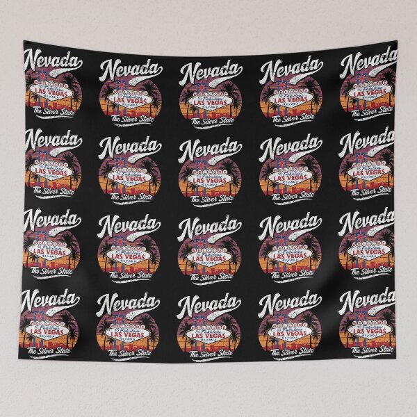 Item preview, Vintage Nevada T-Shirt - Retro Las Vegas Skyline Design - Welcome to Fabulous Las Vegas Sign - Silhouetted Palm Trees & Sunset Tee designed and sold by ReFreshU Shop Designs.
