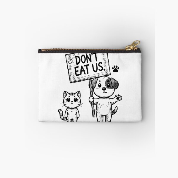 Item preview, 'Don't Eat Us' humorous dog and cat design resonating from a Trump Political Quote T Shirt designed and sold by Millie8282.