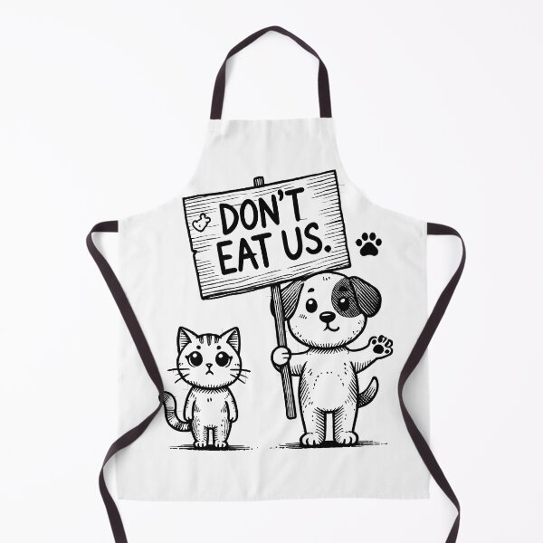 Item preview, 'Don't Eat Us' humorous dog and cat design resonating from a Trump Political Quote T Shirt designed and sold by Millie8282.