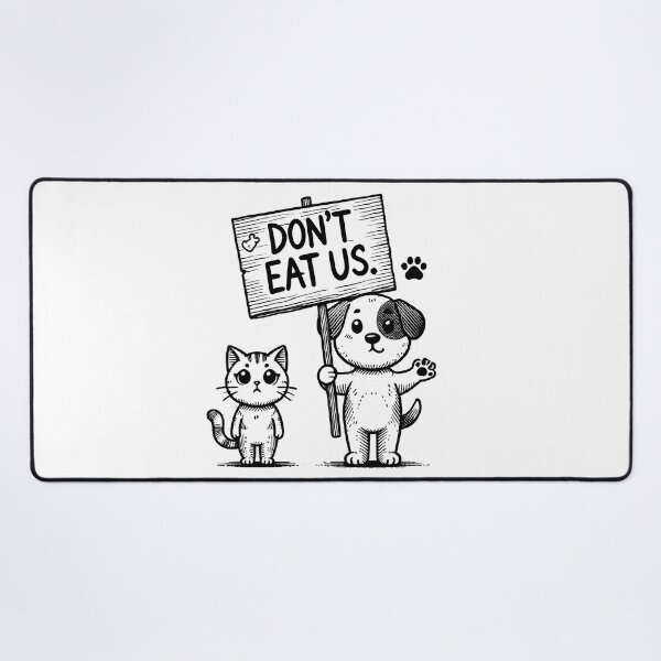 Item preview, 'Don't Eat Us' humorous dog and cat design resonating from a Trump Political Quote T Shirt designed and sold by Millie8282.