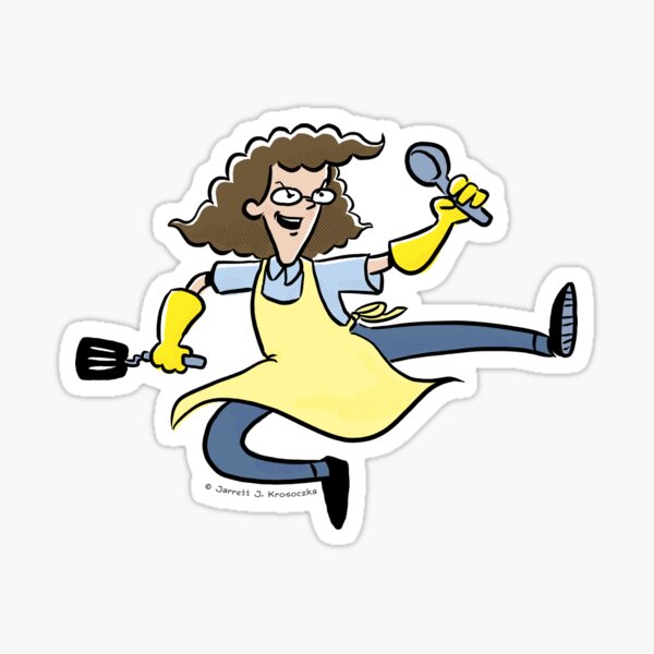 Item preview, Lunch Lady sticker — jumping pose designed and sold by Jarrett J. Krosoczka.