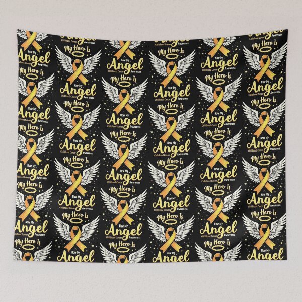 Item preview, My hero is now my angel childhood cancer awareness designed and sold by marfanna.